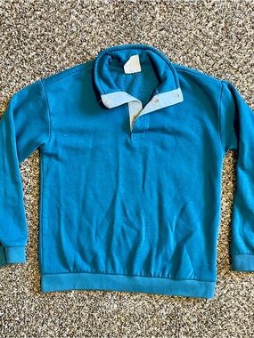 Kids Blue Snap-Collar Pullover Top Size 8/10
